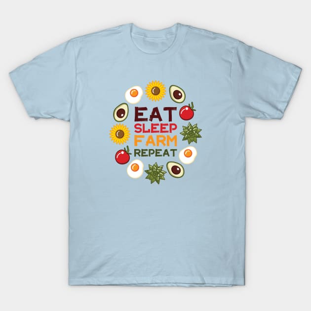 Eat Sleep Farm Repeat | Baby Blue T-Shirt by Wintre2